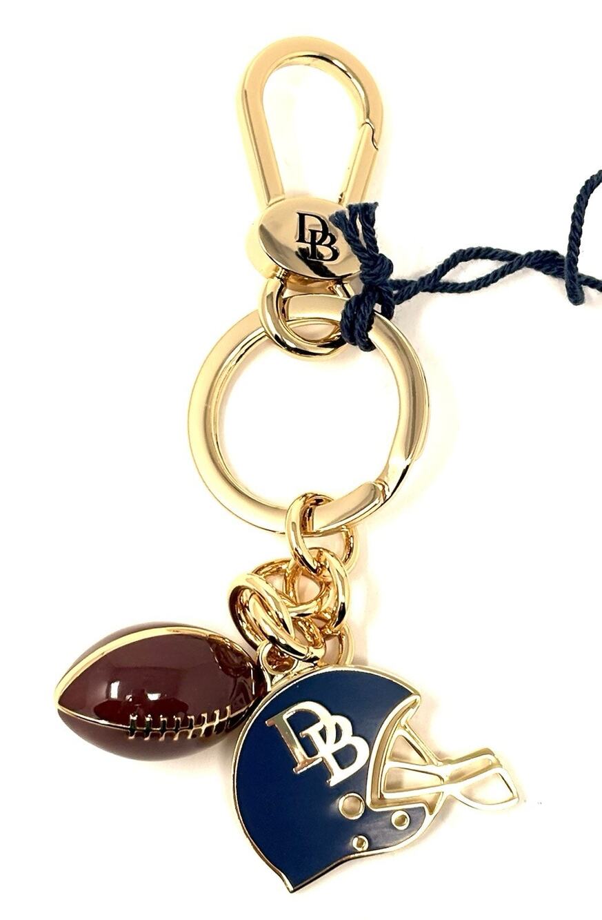 Dooney & Bourke Football Key Fob Keychain Bag Charm Gold NWT Accessory Helmet